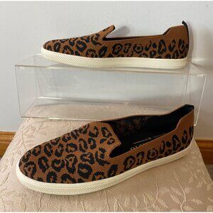 Vince Camuto Leopard Print Slip-On Sneakers Brown & Black Textile Upper Size 8